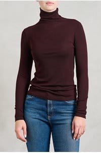 chels turtleneck top in coffee bean