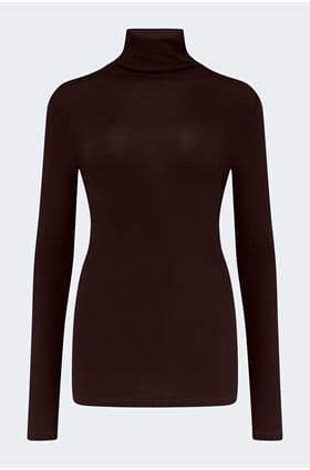 Chels Turtleneck Top in Coffee Bean