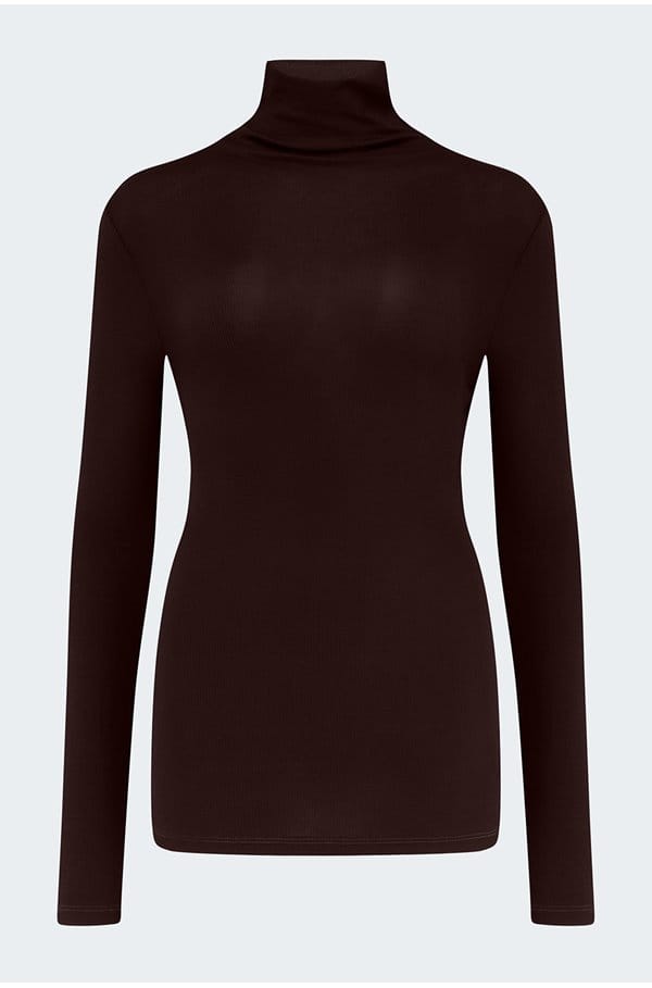chels turtleneck top in coffee bean