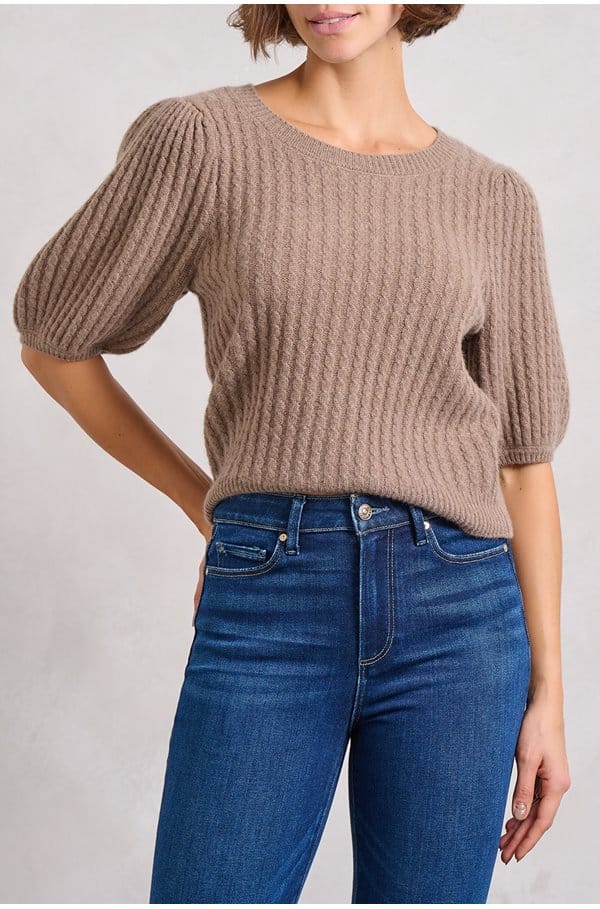 lucerne top in heather brown