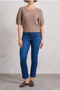 lucerne top in heather brown