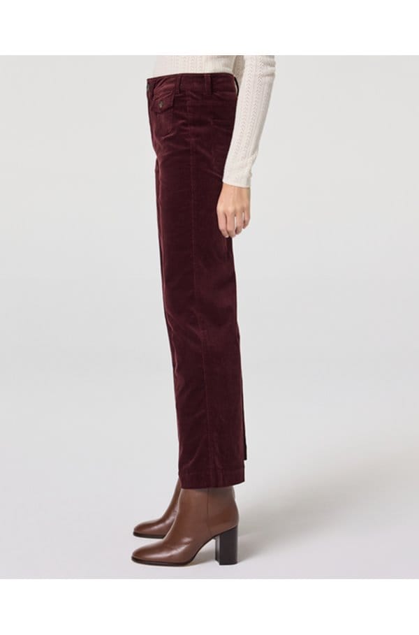 leenah ankle jean in dark oxblood cord