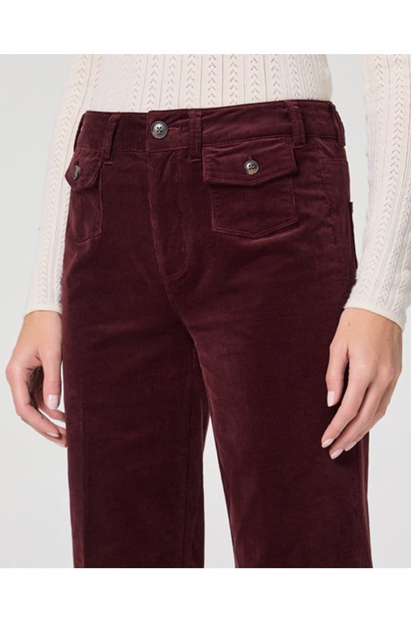 leenah ankle jean in dark oxblood cord