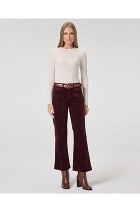 Leenah Ankle Jean in Dark Oxblood Cord