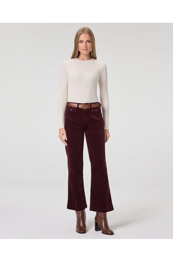 leenah ankle jean in dark oxblood cord
