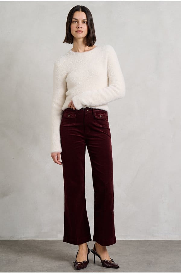 leenah ankle jean in dark oxblood cord