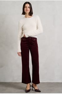 leenah ankle jean in dark oxblood cord