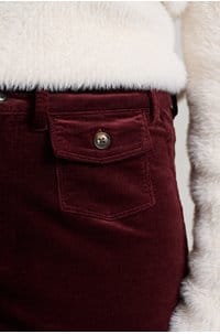 leenah ankle jean in dark oxblood cord