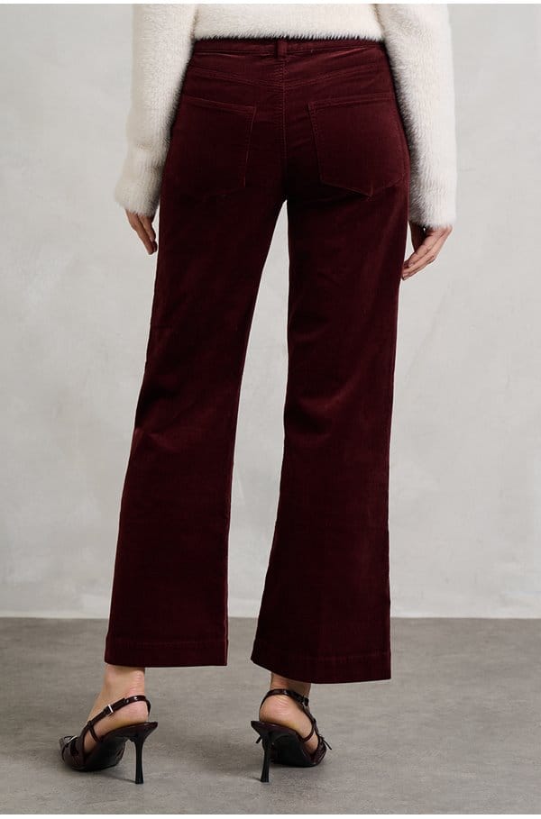 leenah ankle jean in dark oxblood cord