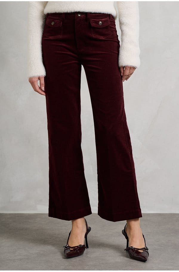 leenah ankle jean in dark oxblood cord