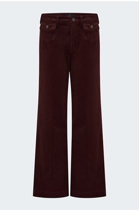 Leenah Ankle Jean in Dark Oxblood Cord