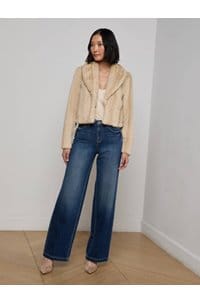 davy faux fur coat in latte