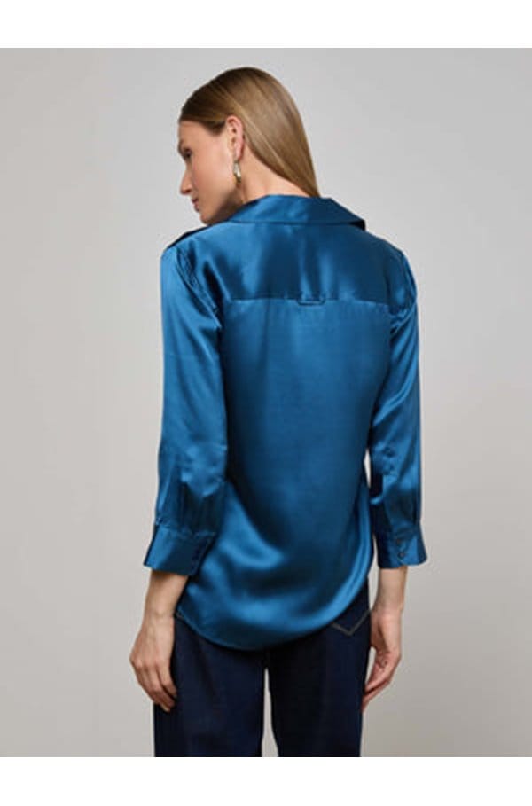 dani blouse in stone blue