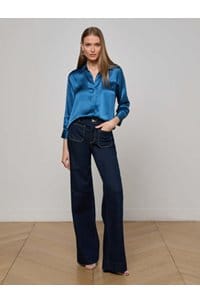 dani blouse in stone blue