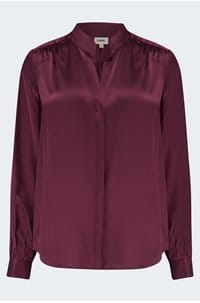 bianca band collar blouse in dark port