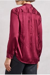 bianca band collar blouse in dark port