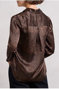 tyler blouse in brown herringbone