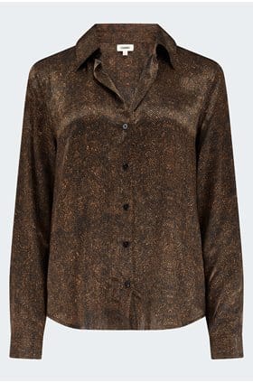 Tyler Blouse in Brown Herringbone