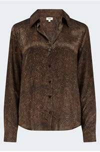 tyler blouse in brown herringbone