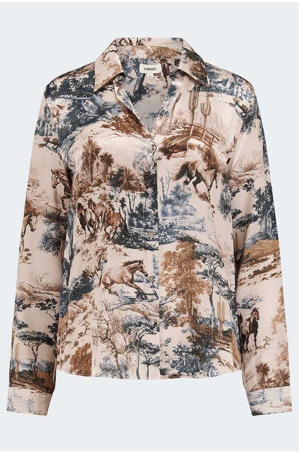 tyler blouse in tan western