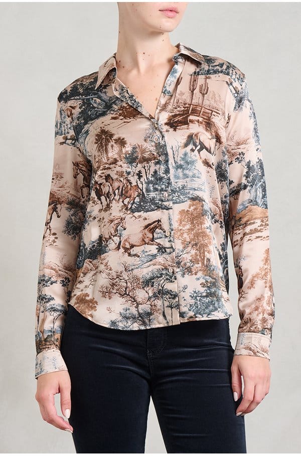 tyler blouse in tan western