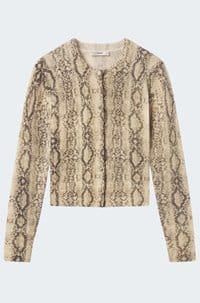 the cashmere snake cardigan in camel multi 