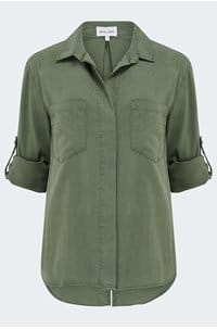 split back button down shirt in fernwood
