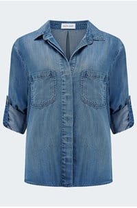 split back button down shirt in skyline spray