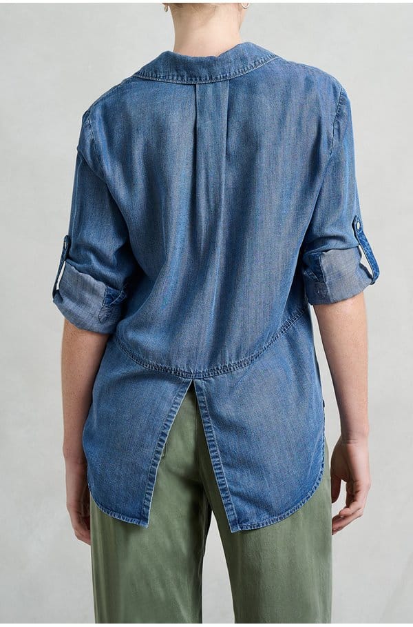 split back button down shirt in skyline spray