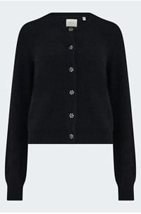 petra crystal cardigan in black