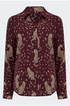 Kate Shirt In Oxblood Leopard