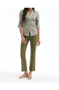 devra shirt in stone army white