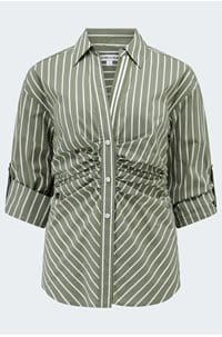 devra shirt in stone army white