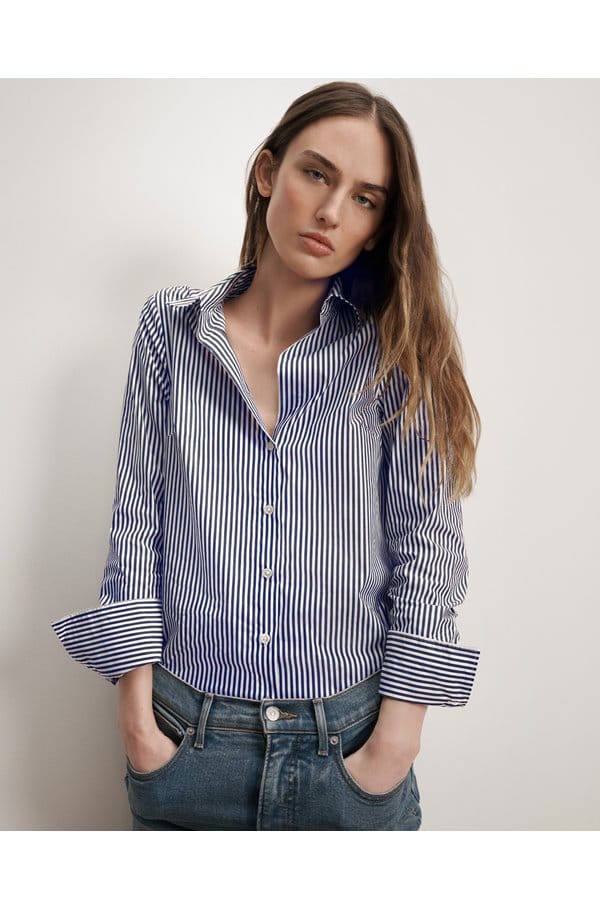 amelia shirt in navy white