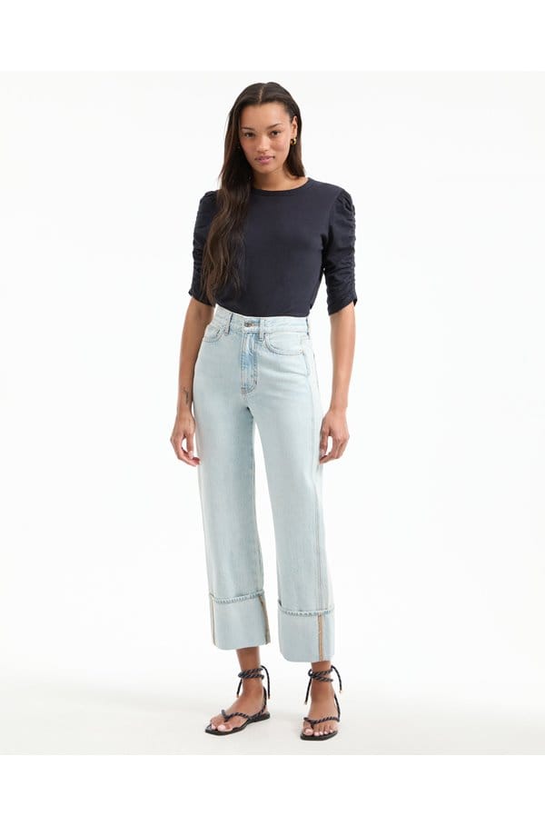 waldorf ruched tee in navy