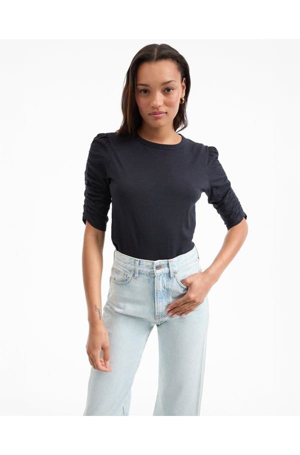 waldorf ruched tee in navy