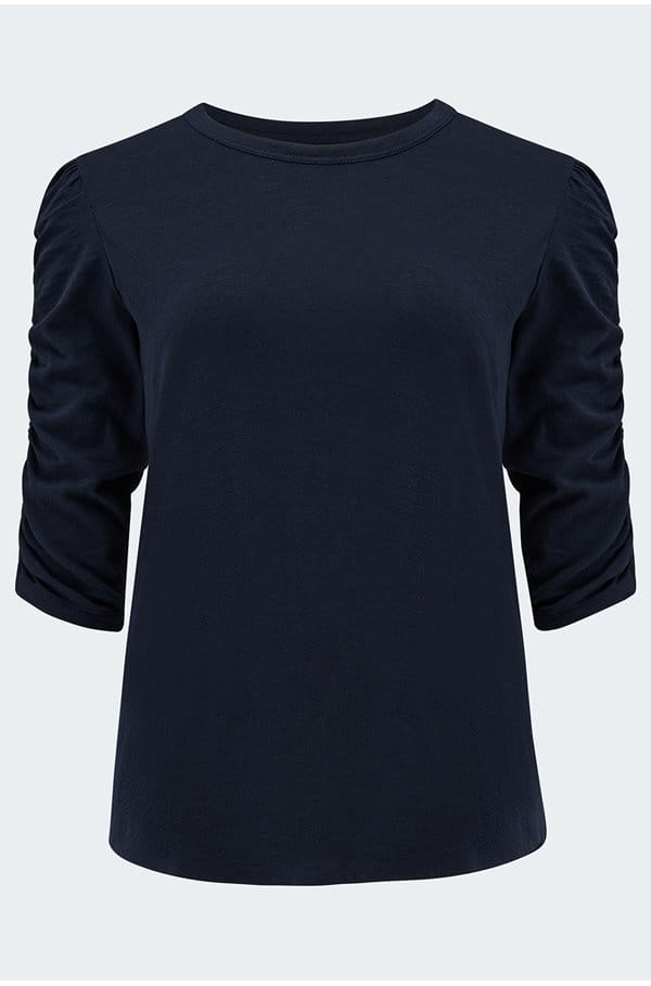 waldorf ruched tee in navy