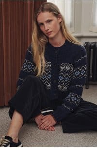damas cardigan in marine