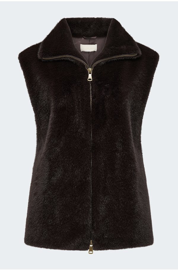 furo sleeveless jacket in brun