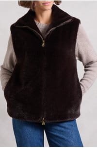 furo sleeveless jacket in brun