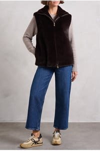 furo sleeveless jacket in brun