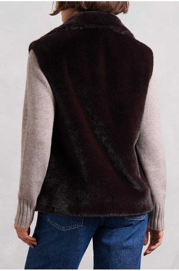 furo sleeveless jacket in brun