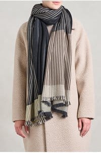 fedora scarf in noir blanc