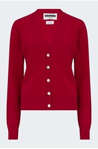 vienna v cardigan in cherry red