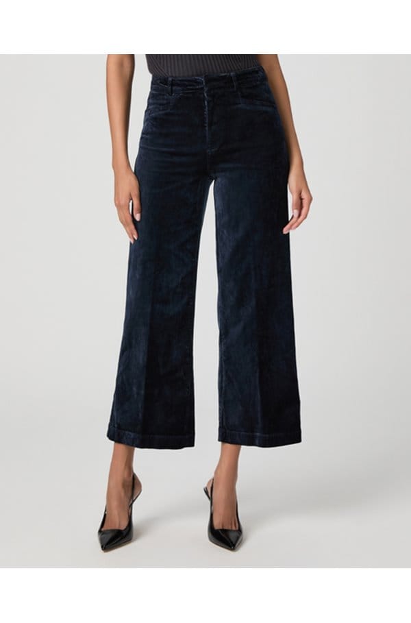 anessa wide jean in deep navy velvet