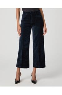 anessa wide jean in deep navy velvet
