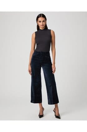 Anessa Wide Jean in Deep Navy Velvet