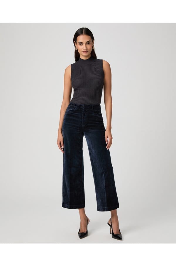 anessa wide jean in deep navy velvet