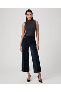 anessa wide jean in deep navy velvet