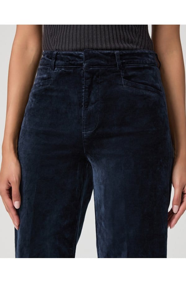 anessa wide jean in deep navy velvet